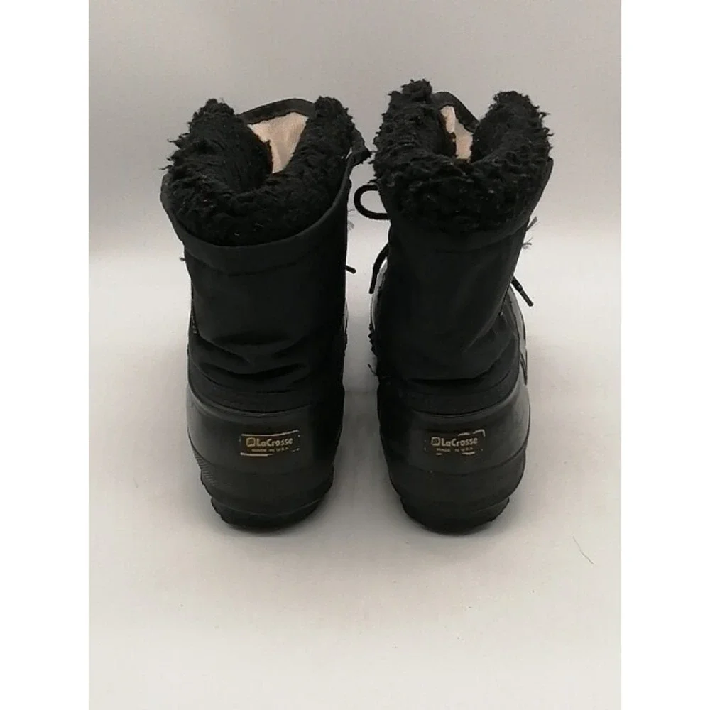 LaCrosse Boots Mens Black 10 Fiberglass Shank Duck Shoes Rubber Lined